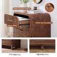 thumbnail image 3 of Vintagearth 5 Drawers Dresser for Bedroom, Curved 45.6" Tall FSC-certified Wood 1.18" Thick Board Dressers & Chests of Drawers for  Living Room, Hallway, Entryway, Dark Burl, 3 of 7