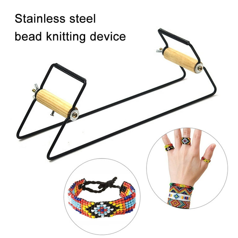 Kjøp DIY Stainless Steel Weaving Beading Looms Wood Handle Knitting Machine  For Jewelry Bracelets Necklaces Handmade Making Tools