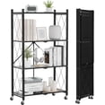 thumbnail image 2 of Storage Shelves with Wheels  Bookshelf with Storage  No Assembly Metal Rack Shelf for Kitchen  Office  Laundry  Garage Tier  ), 2 of 4