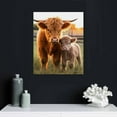 thumbnail image 4 of Nawypu Highland Cow Canvas Wall Art - Animal Print Pictures Highland Cattle Photo Framed Black and White Artwork Painting for Living Room, 4 of 4