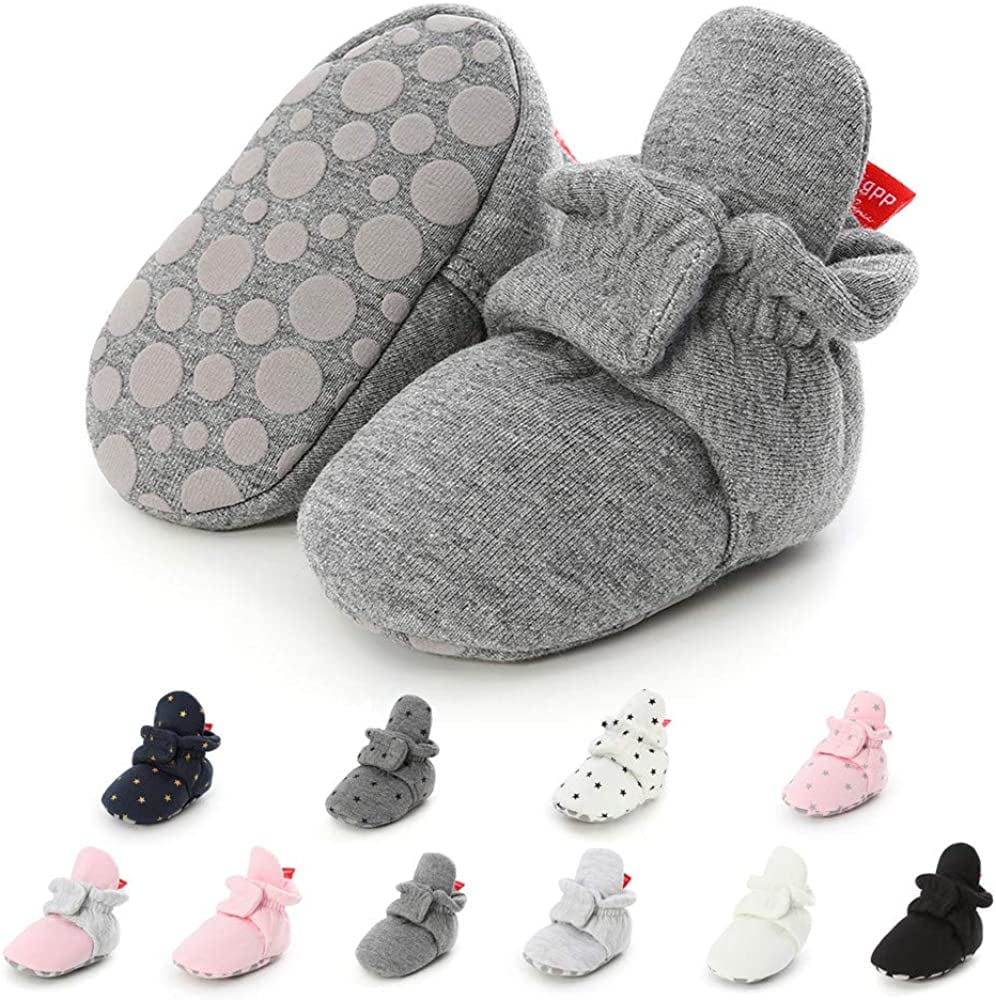 Meckior Save Beautiful Newborn Infant Baby Girls Boys Warm Fleece Winter Booties First Walkers Slippers Shoes 0-6 Months Infant, A-Pink White 