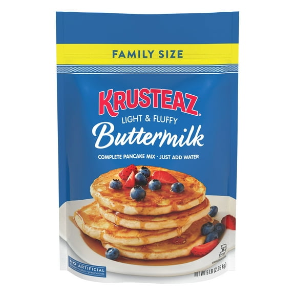 Krusteaz Complete Buttermilk Pancake and Waffle Mix, Light & Fluffy, 5 lb Bag