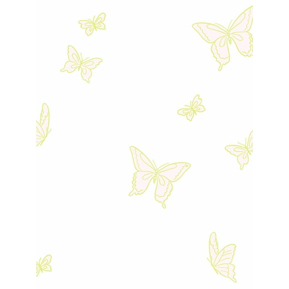 Butterfly Removable Vinyl Wallpaper by Barbie - Citrine Pink