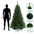 thumbnail image 3 of Tcbosik Pre-Lit Hinged Christmas Tree with LED Light, 6 FT Artificial Xmas Tree with 1000 Branch Tips & Foldable Stand, Green, 3 of 7