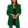 thumbnail image 4 of Great Gifts for Less Ofreoo Fashion Women's Solid Color Button Long Sleeved Outwear Hoodless Turndown Collar Casual Jacket Jackets for Women, 4 of 9