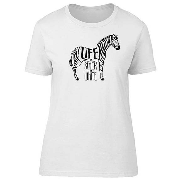 "Life Is Black And White" Zebra T-Shirt Men -Image by Shutterstock, Male Large