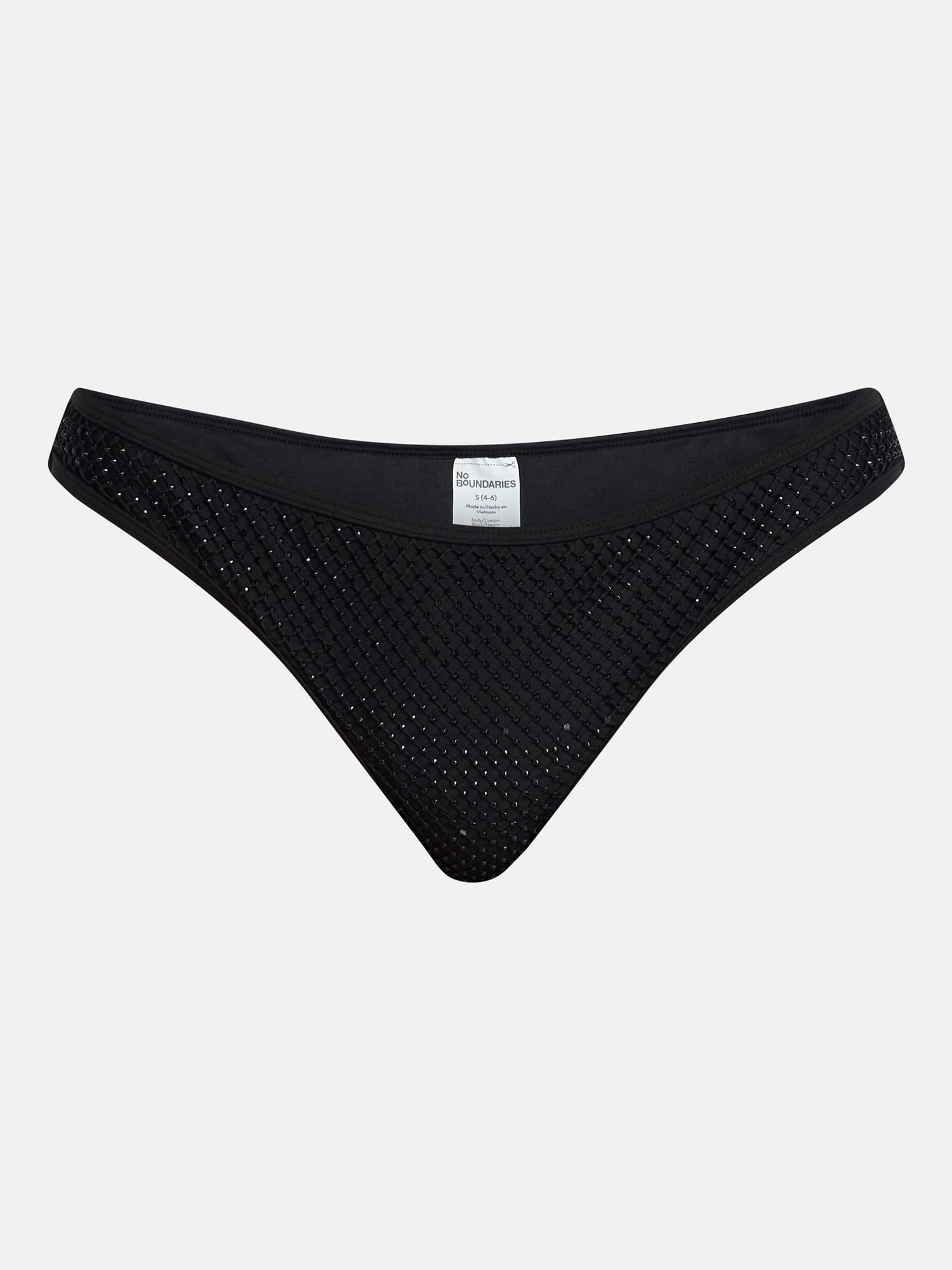 No Boundaries Faux Rhinestone Bikini Bottoms, Women’s XXS-XXL