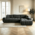 thumbnail image 4 of Canam L-shaped Upholstered Right Facing Chaise Sectional Sofa Dark Gray, 4 of 16