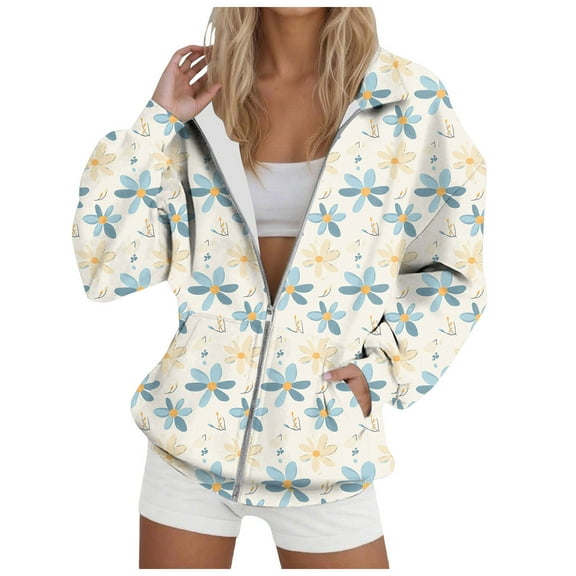 zaveiop Zip up Sweatshirt Women No Hood Heart Print Comfort Oversized Sweatshirt Cardigan Jacket Zipper Hoodless Hoodies (Beige, 3XL)