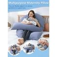 thumbnail image 5 of Meiz Pregnancy Pillows, Cooling Silky Pregnancy Pillows for Sleeping, 65" U Shaped Full Body Maternity Pillow for Pregnant Women, with Washable Jersey Cotton Cover, Blue, 5 of 15
