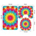 thumbnail image 3 of Colorful Tie Dye Mandala Pattern Bathroom Rugs Sets 3 Piece,Toilet Cover Set,Absorbent Non Slip Bathroom Mats Sets with U-Shaped Contour Rug Toilet Rug Set, 3 of 5