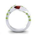 thumbnail image 4 of 1.20 T.C.W Natural Diamond Garnet & Peridot Gemstone New Engagement Ring for Women Solid 18K White Gold Size 9 by Diamond-Capitals, 4 of 8