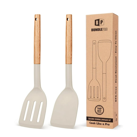 Espátula de cocina Bundlepro de silicona resistente al calor, juego de 2
