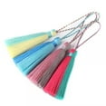 thumbnail image 4 of U8MO New 9cm Handmade Two-tone Cotton Thread Tassel Clothing Bag Pendant DIY-11# Lake blue + orange, 4 of 7