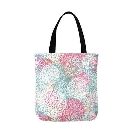 ASHLEIGH Multicolor Dahlia Pinnata Flowers Canvas Tote Bags Reusable Shopping Bags Grocery Bags Washable Bags for Women Men