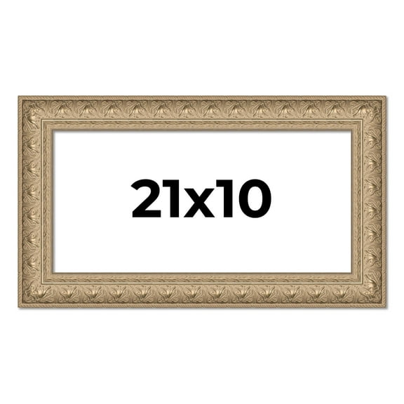 21x10 Frame Ornate Silver Beaded Solid Wood Picture Frame Width 2.5 Inches | Interior Depth 1