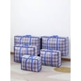 thumbnail image 3 of 1PC foldable moving bag Large capacity woven bag snakeskin bag Waterproof portable mobile bag blue, 3 of 9