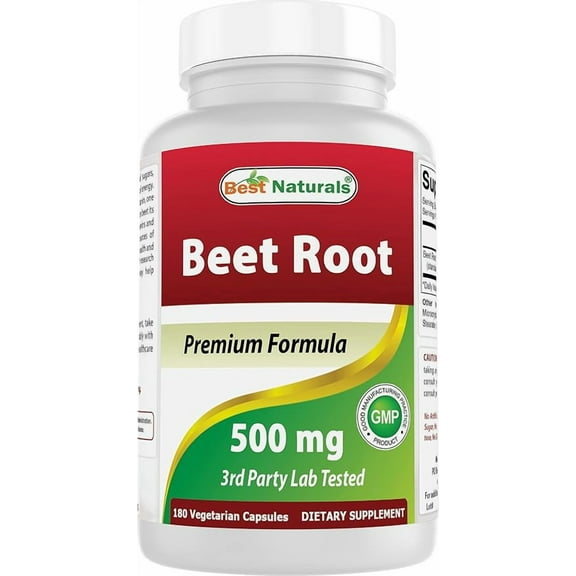 Best Naturals Beet Root 500 mg 180 Vegetarian Capsules