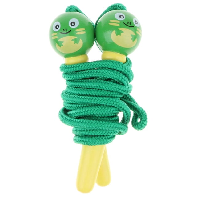 Cuerda de saltar colorida de madera para con asas de figuras de dibujos animados, niño al aire libre perfke Juguete de la cuerda de salto de los cabritos
