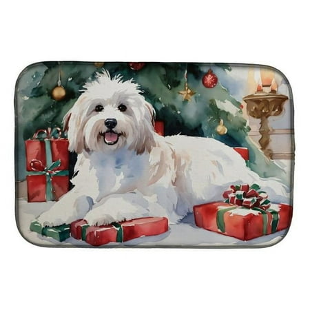 

0.2 x 21 x 14 in. Coton De Tulear Cozy Christmas Dish Drying Mat