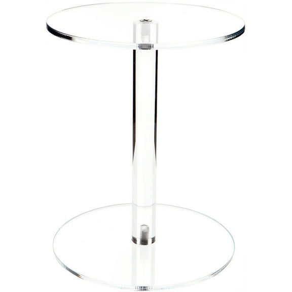 Plymor Clear Acrylic Round Barbell Pedestal Display Riser, 9.5" H x 7.5" D (1/4" thick)
