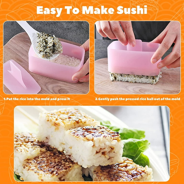 7 Pack Onigiri Mold, Rice Mold Musubi Maker Kit, Non Stick Spam Musubi Maker  Press Rice