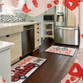 thumbnail image 5 of Set of 2 Valentines Day Kitchen Rugs and Mats Valentines Kitchen Mats Buffalo Plaid Door Mat Outside Gnome Decorative Doormat for Home Kitchen Floor Decors, 17x29 and 17x47 Inch, 5 of 6