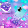 thumbnail image 6 of Xiaomi Redmi Note 10 4G (Not 5G) Cute Case With Strap Crossbody Gradient Quicksand Bling Sparkle Flowing Liquid Floating with Neck Cord Lanyard Strap Case for Redmi Note 10S LSGS Bluish Violet, 6 of 14