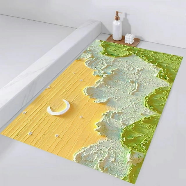 Flower Bathroom Rugs, Colorful Bath Rugs, 15'X23', Super Soft and Absorbent Shaggy Plush Bath Rugs, Memory Foam Non-Slip.