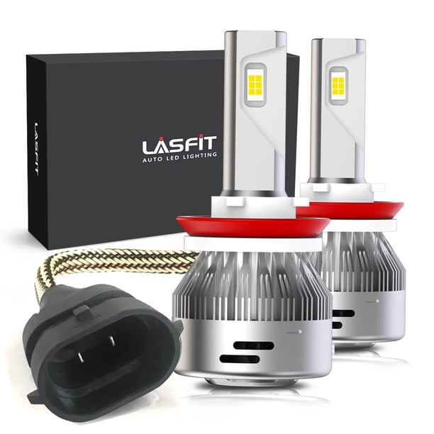 LASFIT H11 H8 H9 LED Headlight Bulbs 7600lm 6000k 72w Cool White LED