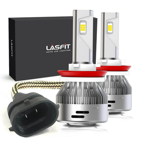 LASFIT H11 H8 H9 LED Headlight Bulbs 7600lm 6000k 72w Cool White LED Headlight conversion kits- High/Low Beam Fog Light- 360 Degree Adjustable Beam Angle (Pack of