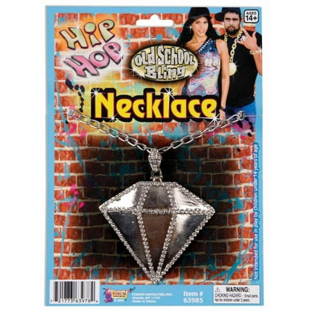 Hip Hop Big Diamond Necklace Costume Jewelry One Size