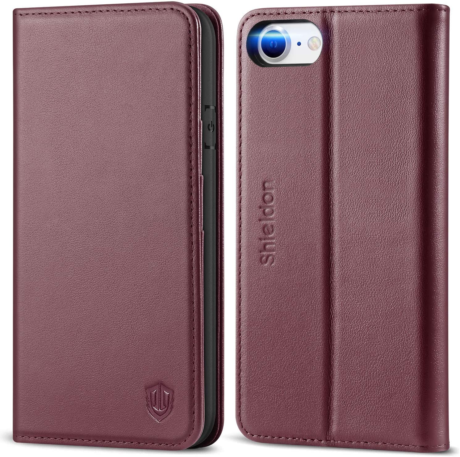 iPhone 7 8 Case, iPhone SE 2020 Case, SHIELDON Genuine Leather Wallet