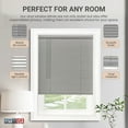 thumbnail image 4 of PowerSellerUSA Cordless Window Blinds, Privacy & Light Filtering 1" Slats Vinyl Mini Blind, Anti-UV Window Treatment, Fits Windows 18" - 72", Gray, 23" (Width) x 64" (Length), 4 of 9