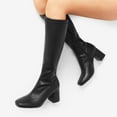 thumbnail image 6 of DREAM PAIRS Women's Gogo Boots, Square Toe Chunky Knee High Boots For Women, 6 of 7