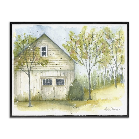 Stupell Industries Rustic Lodge Rural Cottage Watercolor Black Framed Giclee Art, 20 x 16, by Gloria Palmer