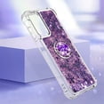 thumbnail image 4 of Funda para Samsung Galaxy A16 5G con Brillo Líquido Flotante, Purpurina, Parachoques y Anillo Giratorio Soporte, 4 of 5