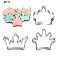 thumbnail image 4 of Crown Cookie Cutter Set of 3 pcs, Stainless Steel Princess Crown Shaped Fondant Cutters Baking Molds, 4 of 4