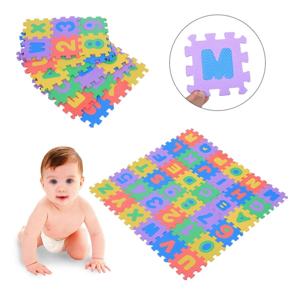Brynna EVA Foam Play Carpet 36Pcs Soft EVA Foam Play Mat Numbers Letters Baby Children Kids Crawling Pad Toys