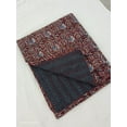 thumbnail image 2 of Ashlyn Kantha Quilt Burgundy Quilt Handblock Print Handmade Cotton Kantha Indian Netural Colour Indian inspired Bedding burgundy bedding, 2 of 4