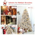 thumbnail image 6 of Costway 6Ft Hinged Unlit Artificial Silver Tinsel Christmas Tree Holiday w/Metal Stand, 6 of 12