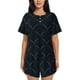 thumbnail image 1 of Balery Black Fish scales Conjunto de Pijama para Mujer con Estampado, Dos Piezas de Manga Corta y Shorts, Ropa de Dormir Suave con Cuello Redondo y Bolsillos-XX-Large, 1 of 6