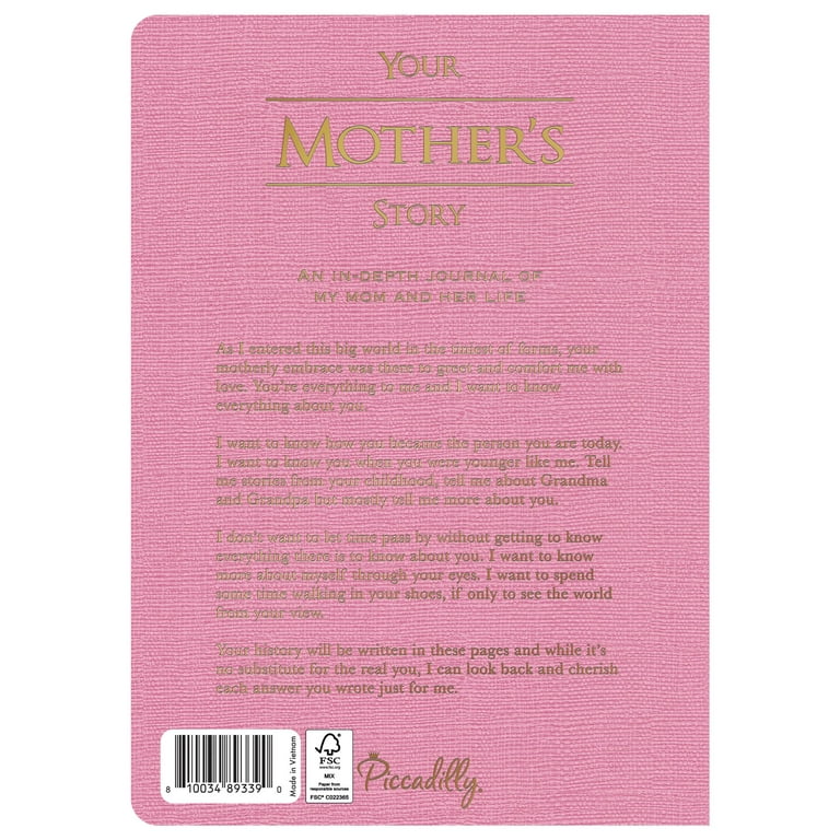 Piccadilly Mother's Story Journal, Hardcover Heirloom Keepsake photo 2