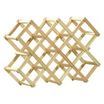 THLKIF Wine Rack, Wood Wine Storage Rack, Freestanding Stackable Wine Rack Organizer for Countertop and Cabinets with Foldable Design and Scratch-Resistant Protector