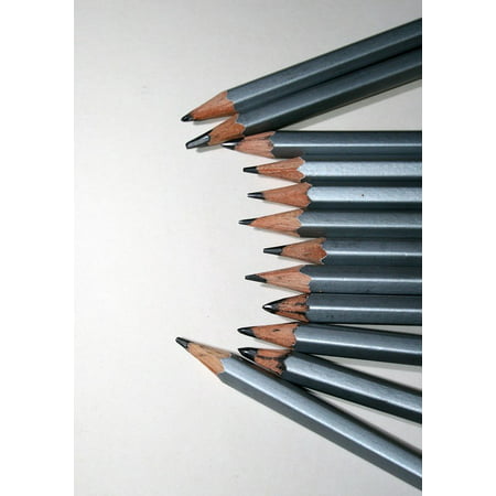Canvas Print Pencils Used Range Graphite Art Stretched Canvas 10 x