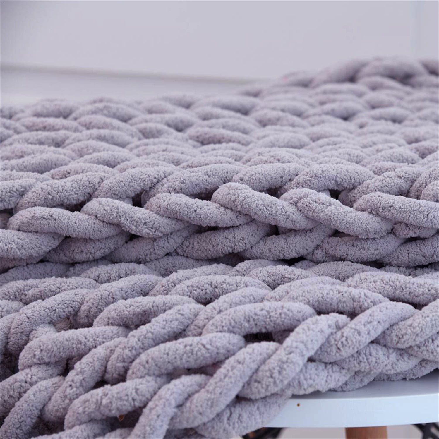 Lowestbest Chunky Knit Blanket, Handmade Warm Soft Throw Blanket, Cable Knit Blanket - Light Grey (47" x 59") Lowestbest Chunky Knit Blanket, Handmade Warm Soft Throw Blanket, Cable Knit Blanket - Light Grey (47" x 59")