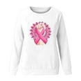 thumbnail image 4 of Jinhomg Womens Cute Breast Cancer Sweatshirt Comfy Long Sleeve Pink Ribbon Print Tops Casual Loose Fall Winter Pullovers White L, 4 of 5