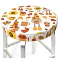 thumbnail image 3 of Lsque Autumn Harvest Gnomes Pattern Round Bar chair cushion covers Velvet Fabric Premium Comfort Protects from Scratches and Stains for 14-17 Inch Chair-12 inch, 3 of 7