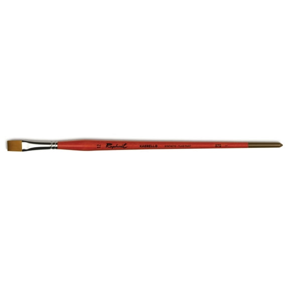 Raphael Kaerell Long Handle Oil & Acrylic Brush, Flat, Size 12