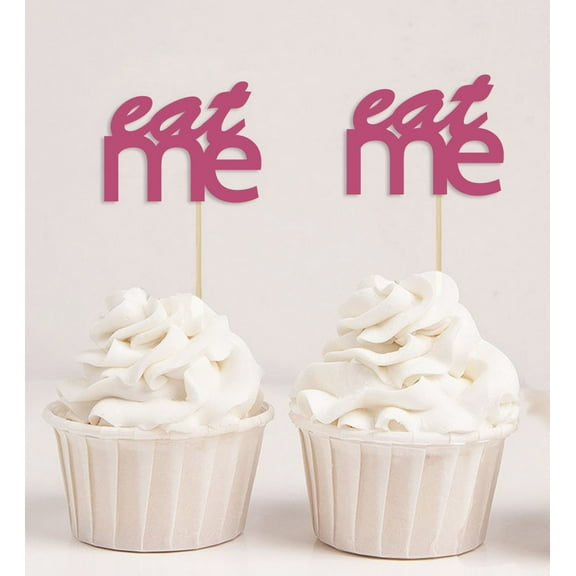 Darling Souvenir, Eat Me Wedding Cupcake Toppers , Baby Shower Party Dessert Decorations Picks - Pack Of 20